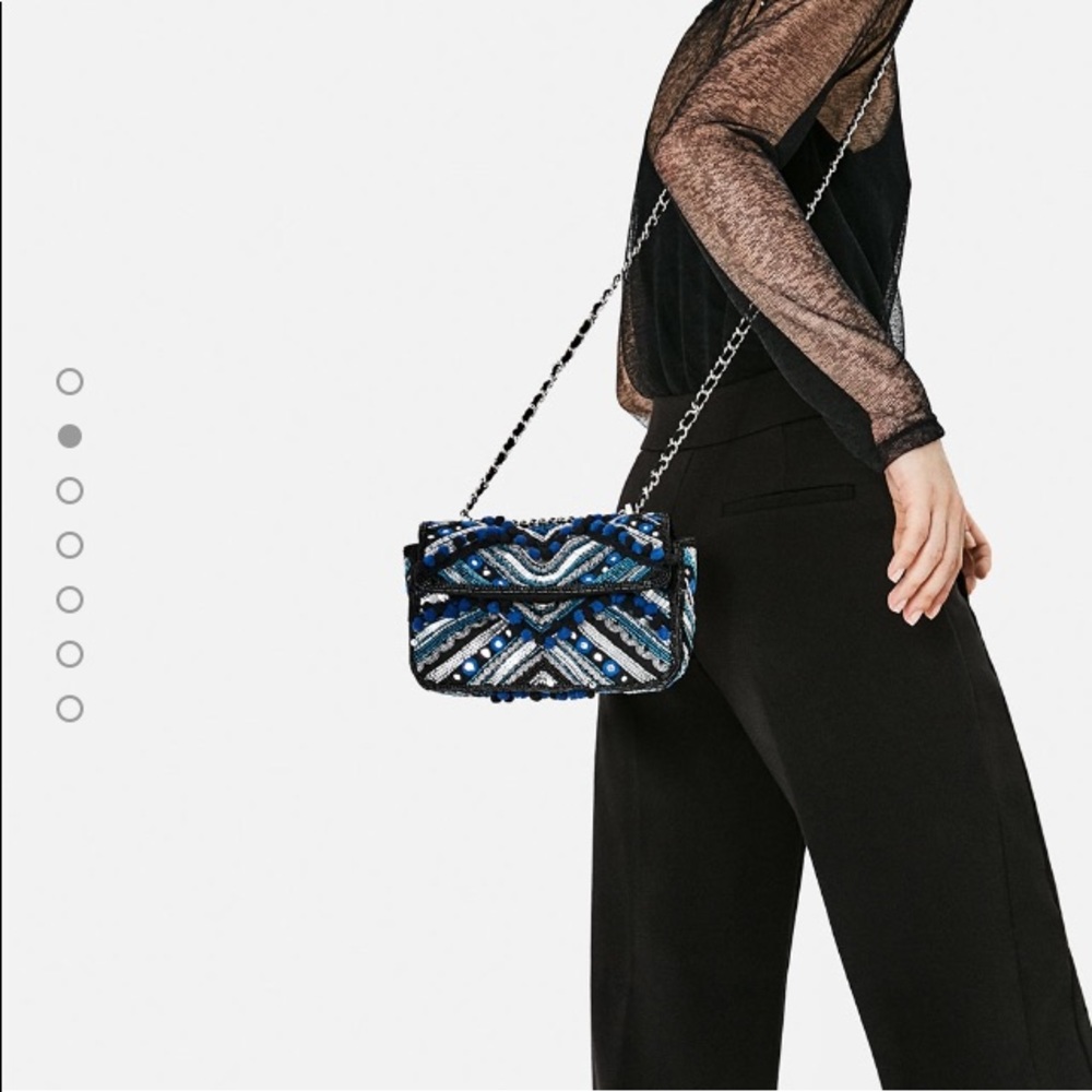 Zara sequin beaded chain bag